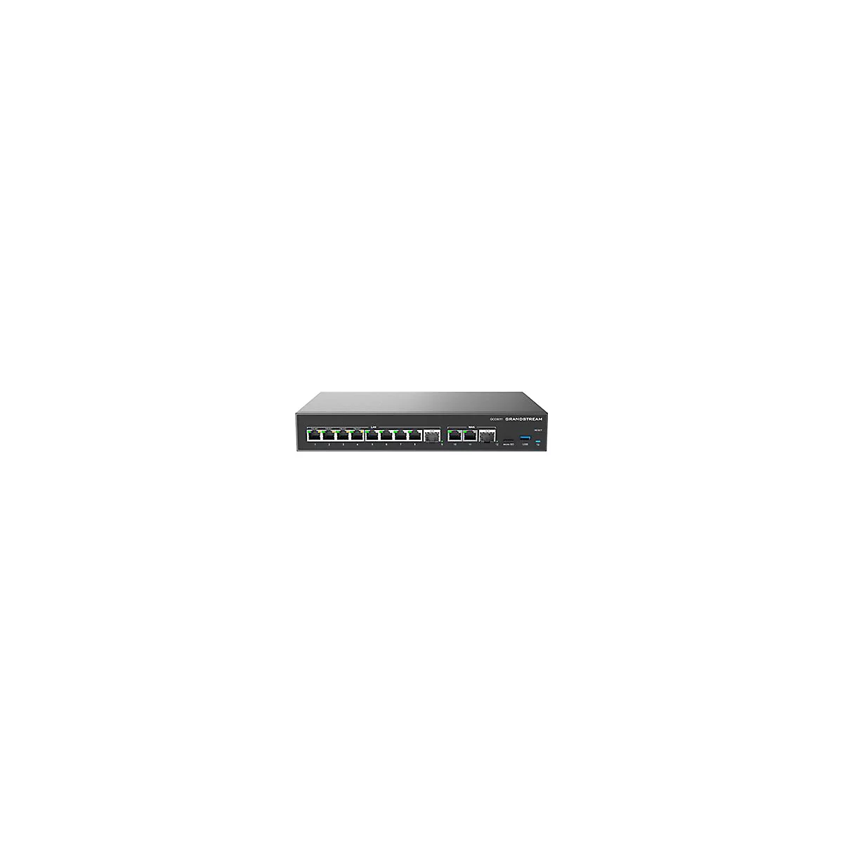 Grandstream GCC6000 Series GCC6011 - Switch - L3 - unmanaged - 10 x 10/100/1000 (PoE) + 2 x 100/1000/2.5G SFP - Desktop, an Rack montierbar