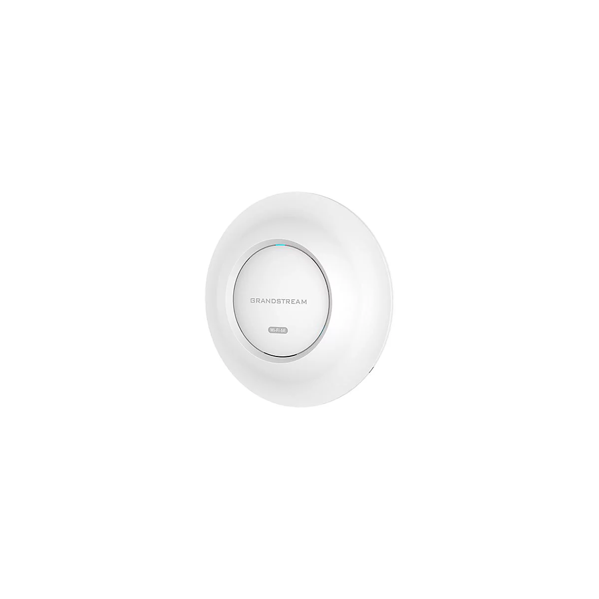 WeiÃŸer WLAN-Access-Point mit GRANDSTREAM-Logo und Wi-Fi-Symbol, kreisfÃ¶rmig.