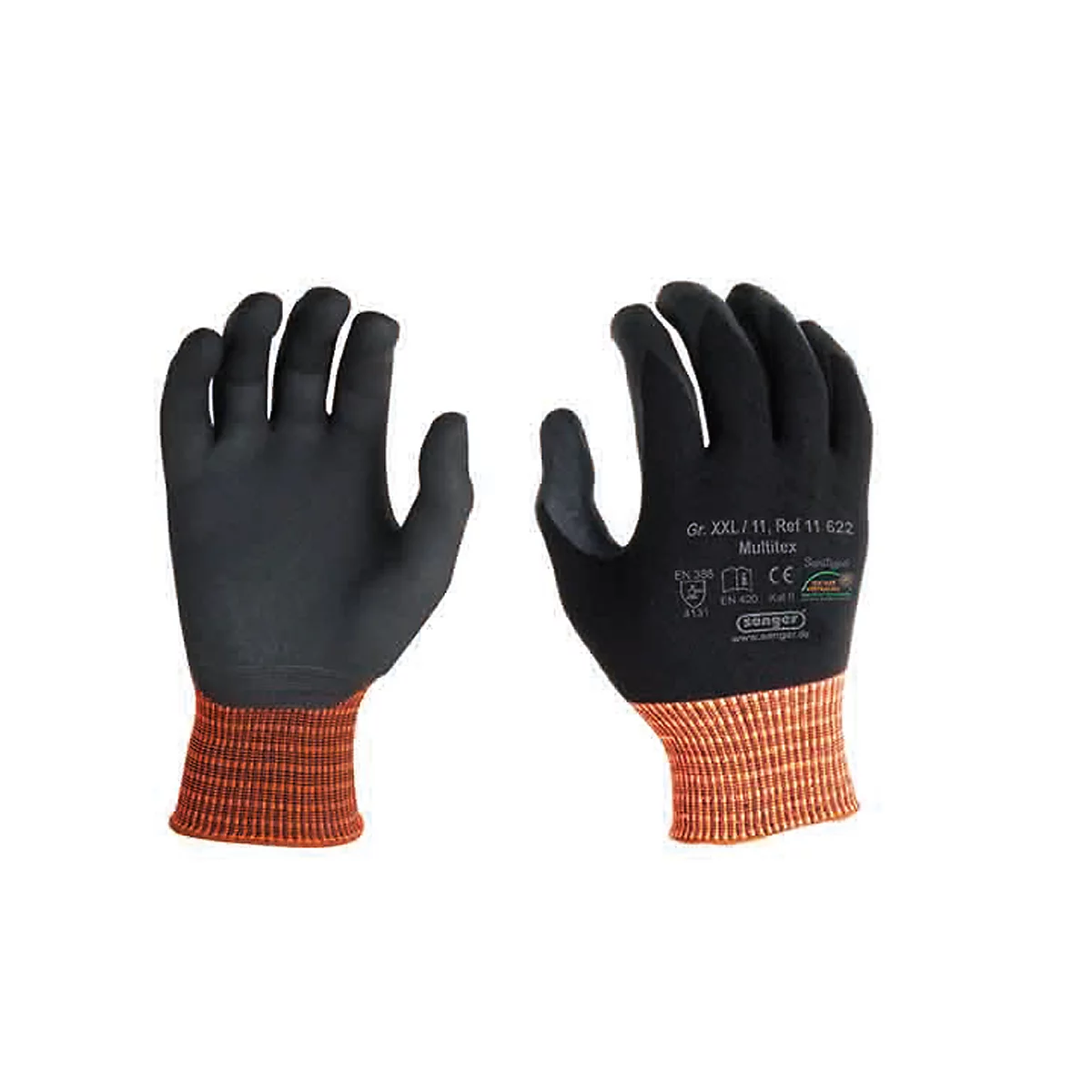 Grants tricotés en élasthanne Multitex, avec revêtement micro mousse en nitrile, 12 paires, taille, XL
