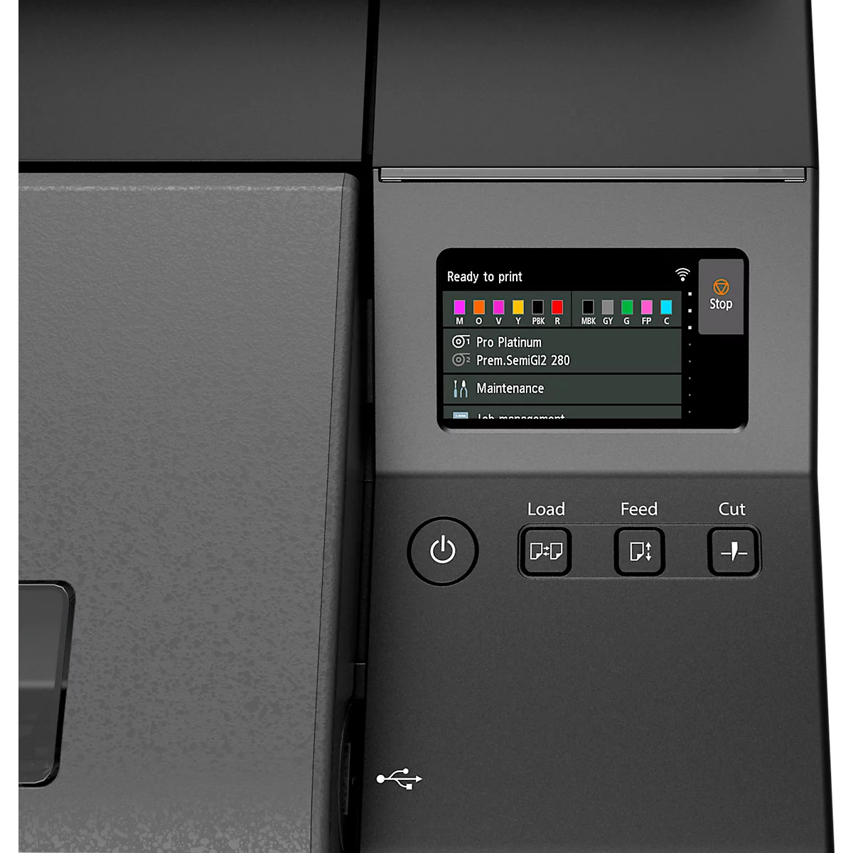 Großformatdrucker Canon imagePROGRAF GP-2000, 24', 11-farbiger Tintenstrahldruck, 2400 x 1200 dpi, USB/LAN/WLAN, inkl. Tintentanks, grau-schwarz