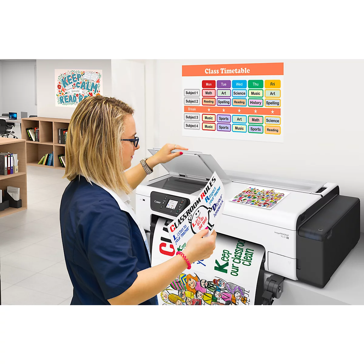 Grossformatdrucker Canon imagePROGRAF TC-21M LFP, 24', 4-farbiger Tintenstrahldruck, 2400 x 1200 dpi, A4-Scanner, USB/LAN/WLAN, Tintentanks, schwarz-grau