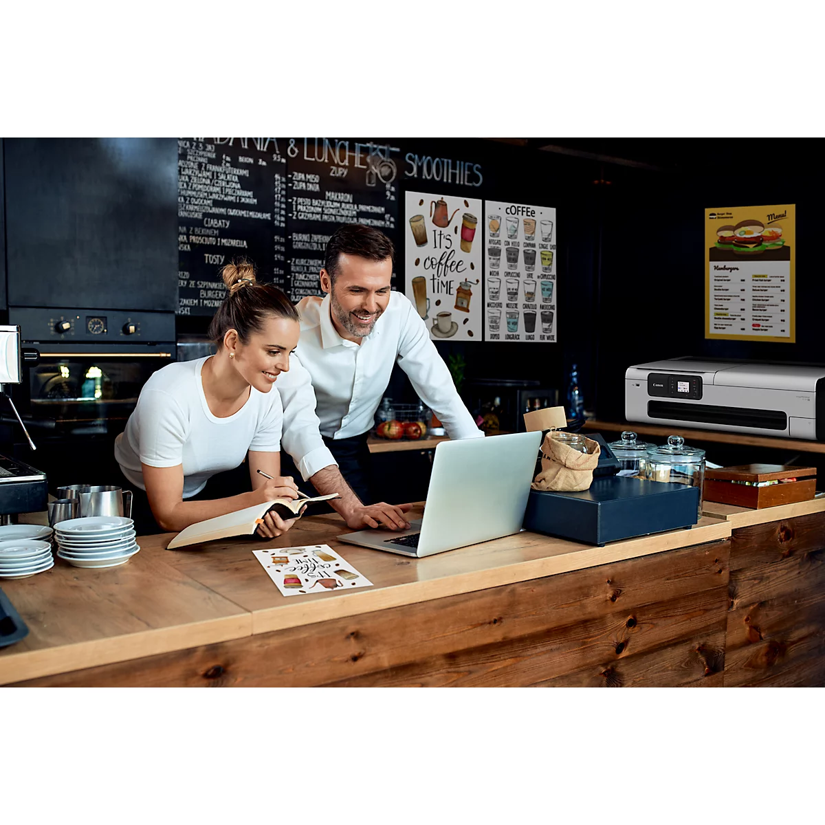 Grossformatdrucker Canon imagePROGRAF TC-21M LFP, 24', 4-farbiger Tintenstrahldruck, 2400 x 1200 dpi, A4-Scanner, USB/LAN/WLAN, Tintentanks, schwarz-grau