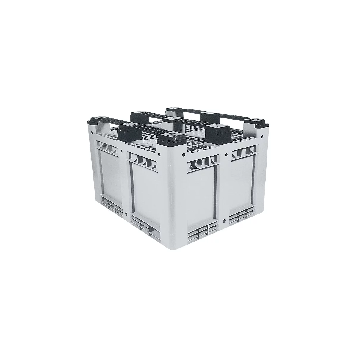 Grote stapelbare transportcontainer, met 3 sleden, gesloten, L 1200 x B 1000 x H 760 mm, 610 liter