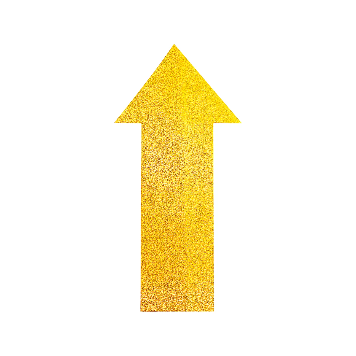 Yellow arrow pointing up, rough surface.