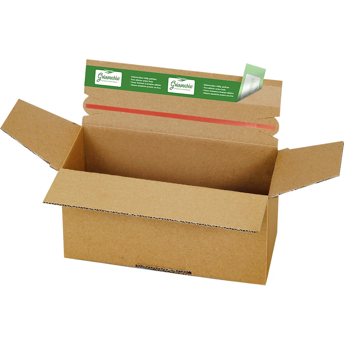 Grünmarie® verzenddozen, 200 x 100 x 100 mm, geoptimaliseerd voor pallets, automatische bodem, tot 20 kg, 100% recyclebaar, FSC® golfkarton, bruin, 20 stuks