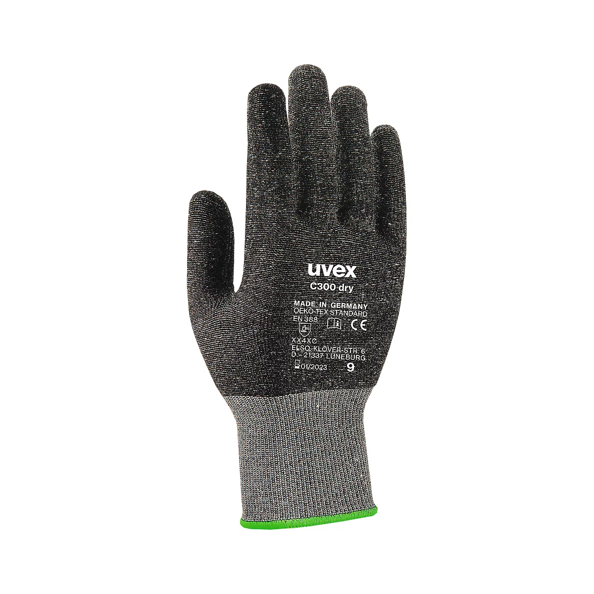 Guantes de protección contra cortes uvex C300 dry, viscosa de bambú/vidrio, clase 3/C, EN 388:2016 XX4XC, 10 pares, talla 10