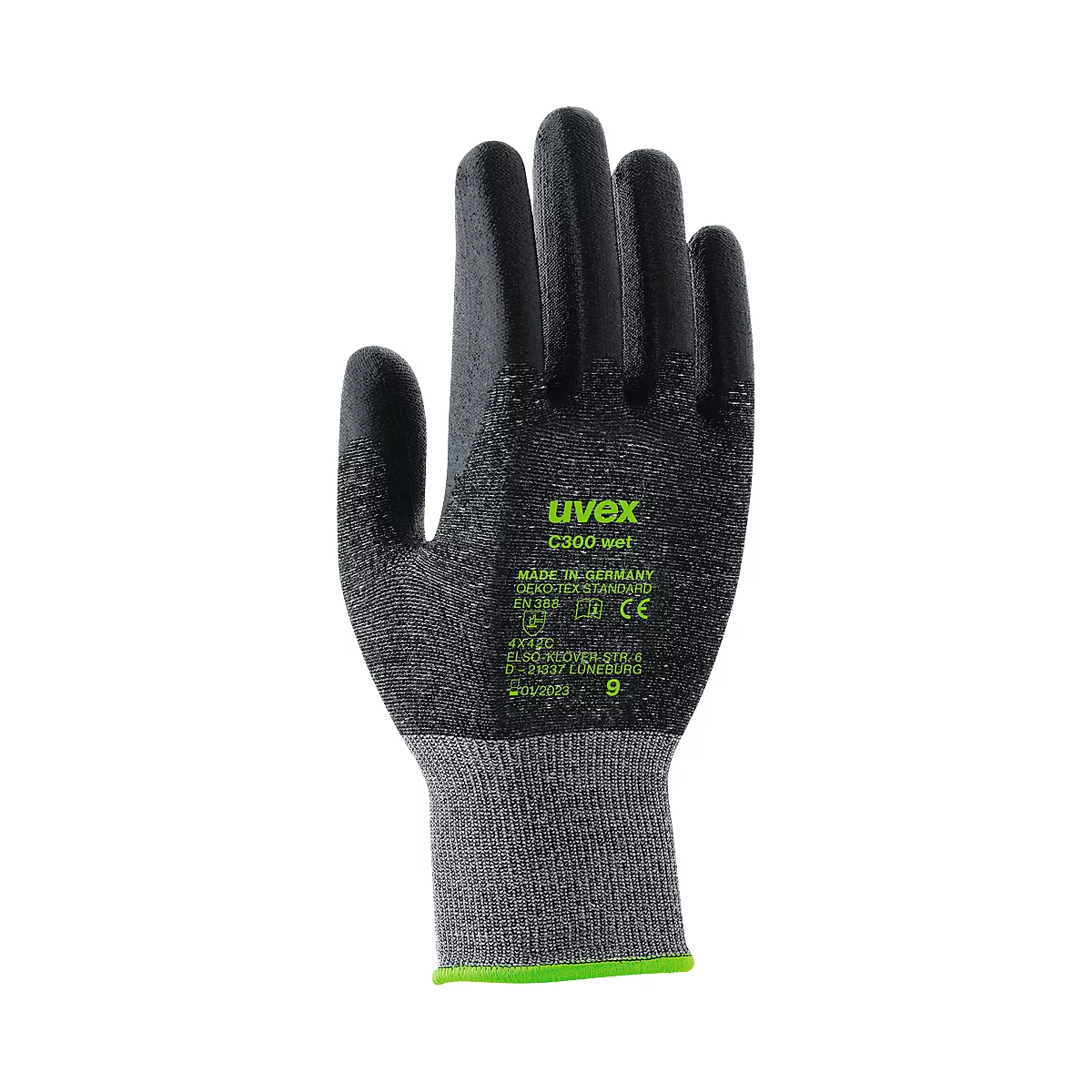 Guantes de protección contra cortes uvex C300 wet, talla 10