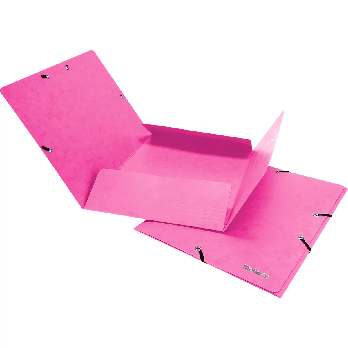 Gummibandmappe Biella, DIN A4, bis 200 Blatt, L 318 x B 242 x H 5 mm, Karton, rosa, 5 Stück 