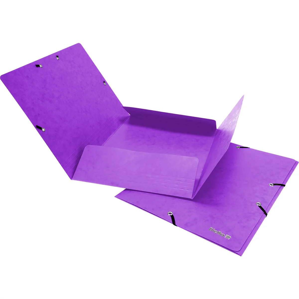 Gummibandmappe Biella, DIN A4, bis 200 Blatt, L 318 x B 242 x H 5 mm, Karton, violett, 5 Stück 