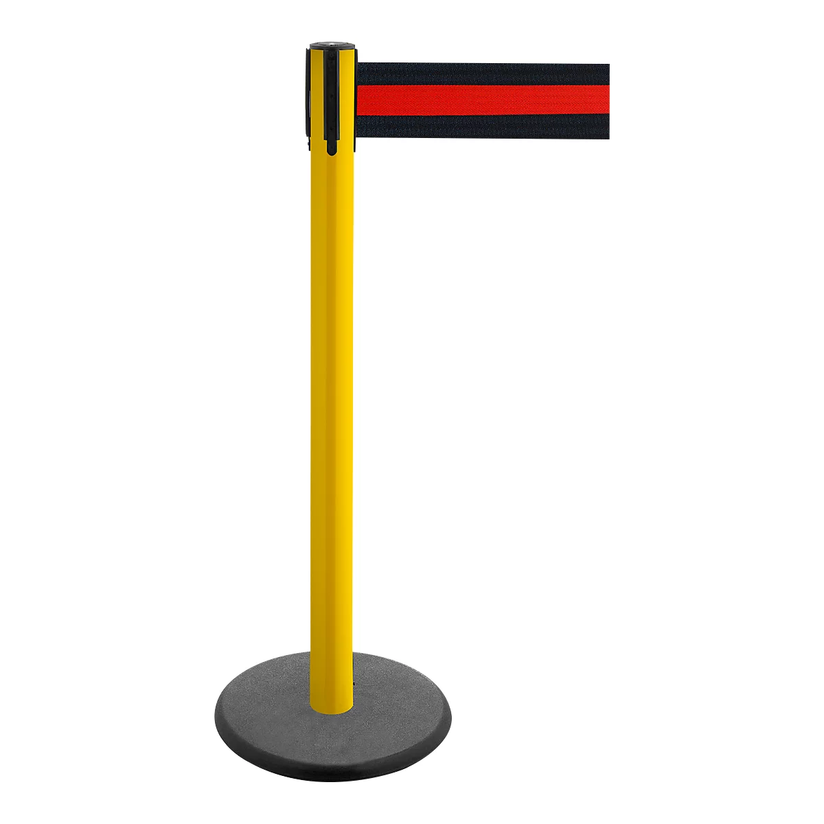 Gurtpfosten GLA 29, gelb, Gurt schwarz/rot