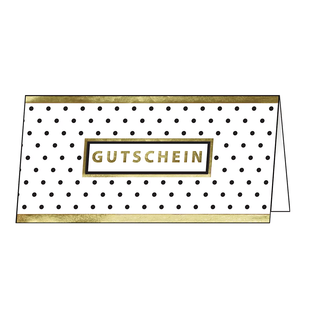 Gutscheinkarte Sigel „Golden Glimmer“, Format DIN lang, 210 x 105 mm, Innentext, mit transparenten Umschlägen, Glanzkarton mit Goldprägung, 10 Stück