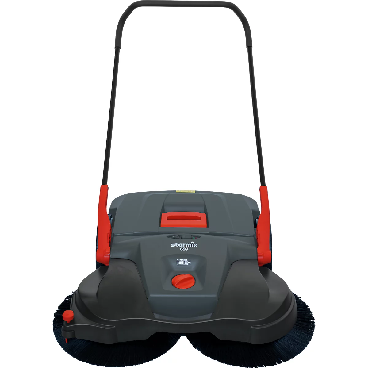 Grey sweeper with black brushes, red accent, black handle. Inscription: star_mix 807.
