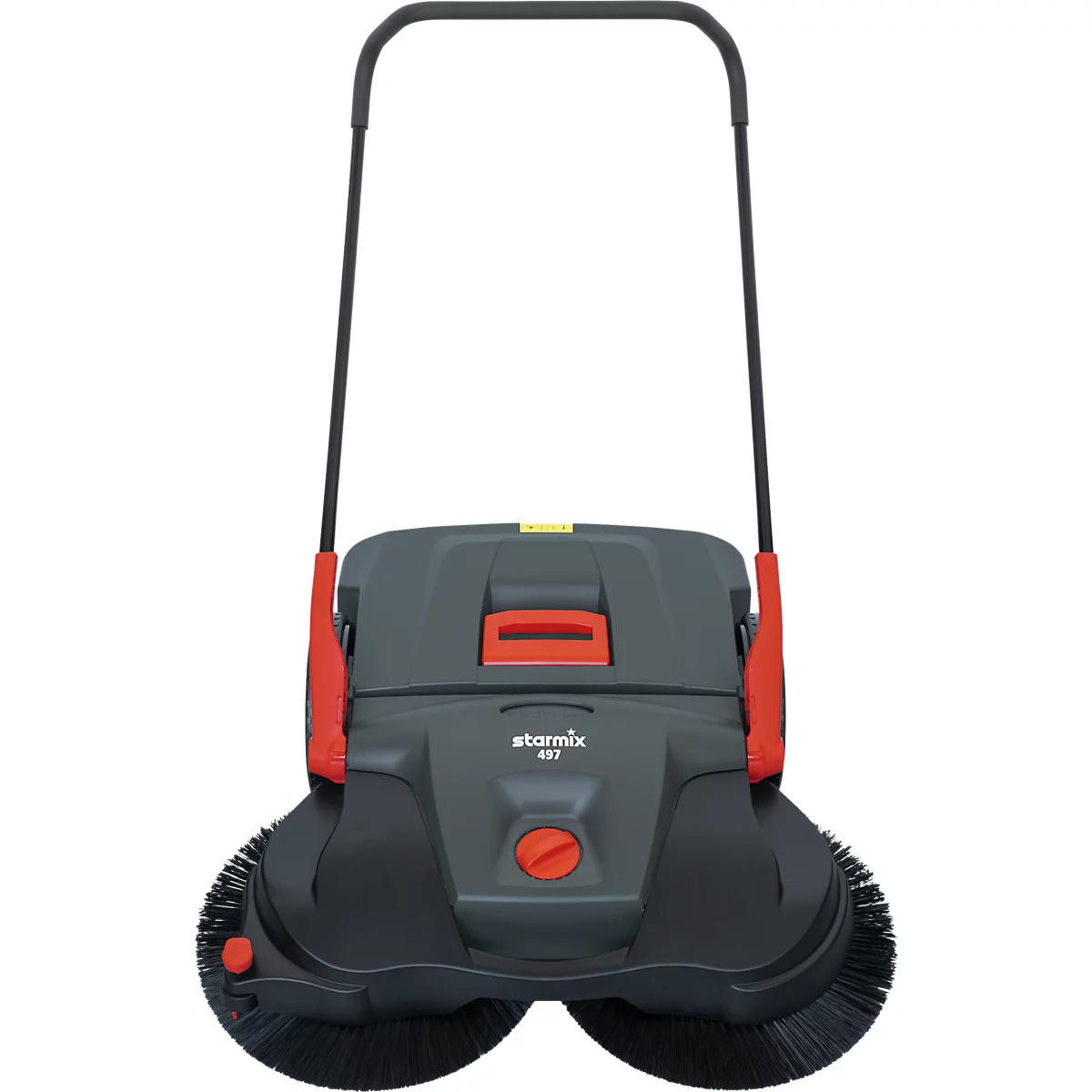 Gray sweeper with red button and black handle. Text "starmix 497".