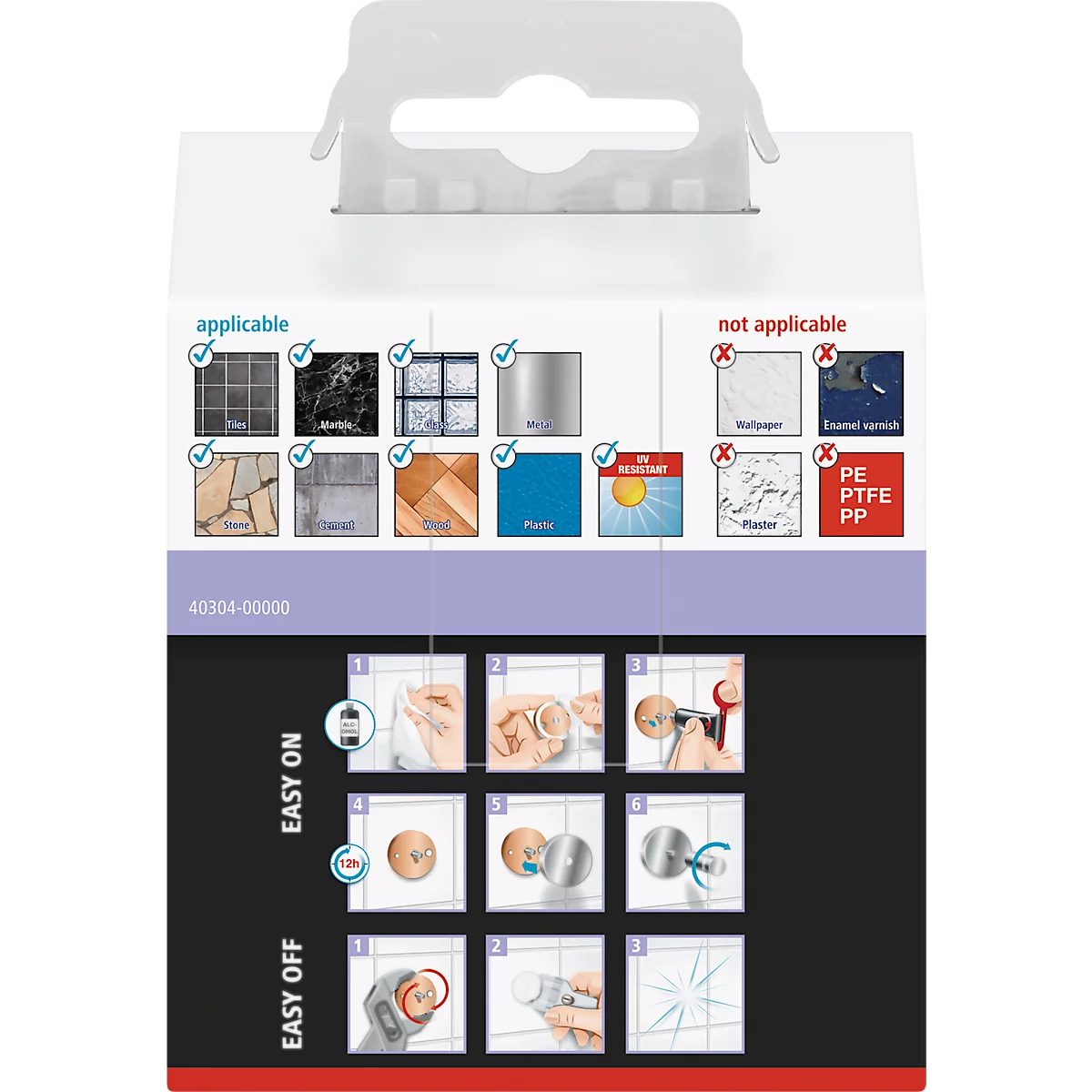 Haak tesa Moon, bevestiging zonder boren, incl. kleefoplossing, verwijderbaar, roestvrijstalen look