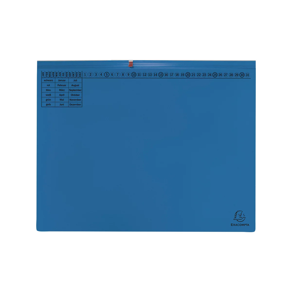 Hängehefter Exacompta, für 2 x Linksheftung, gefalzt, Dehnfalte, Organisationsdruck, Blauer Engel, Recycling-Karton, blau, 25 Stück