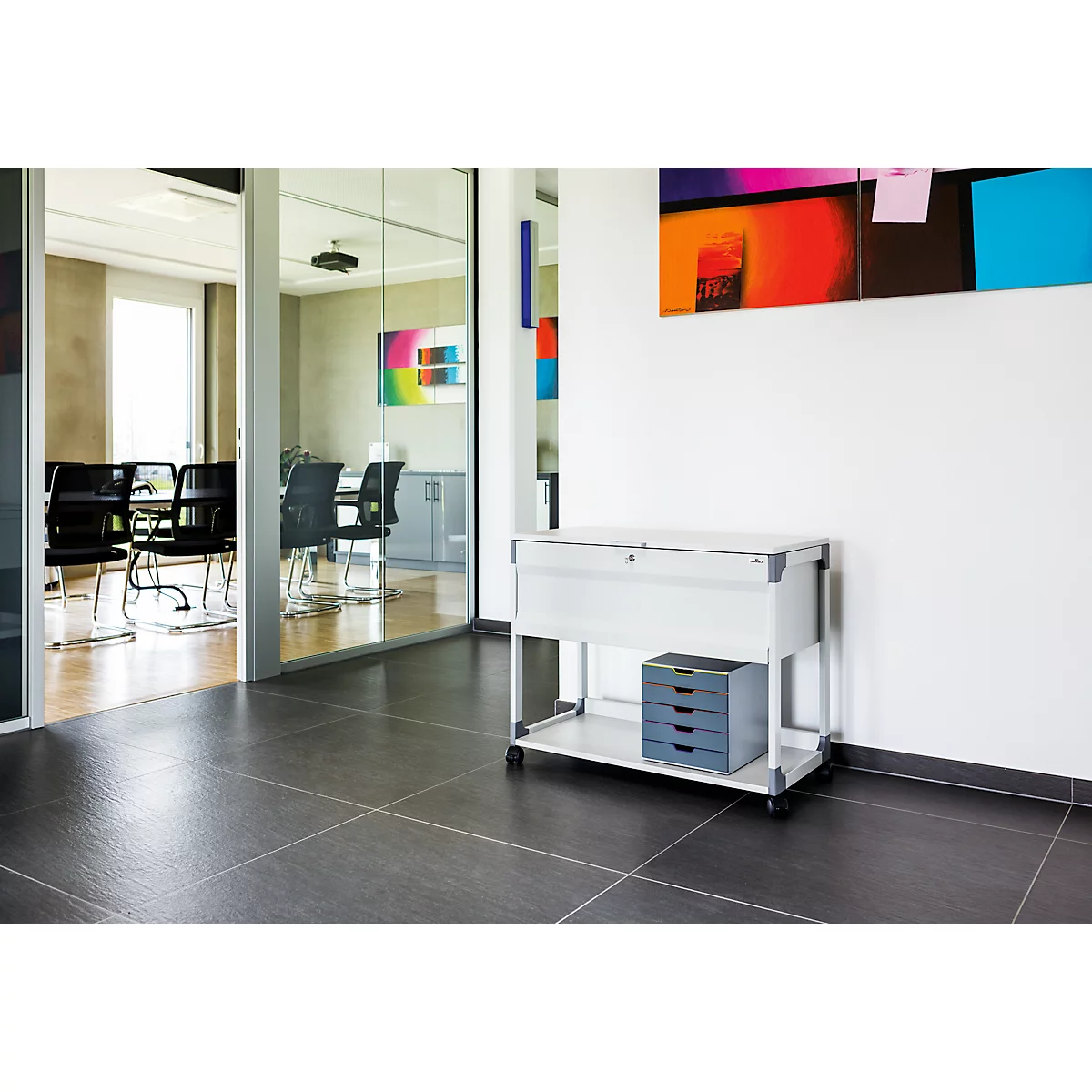 Hängemappenwagen System File Trolley 100 Multi Top, grau