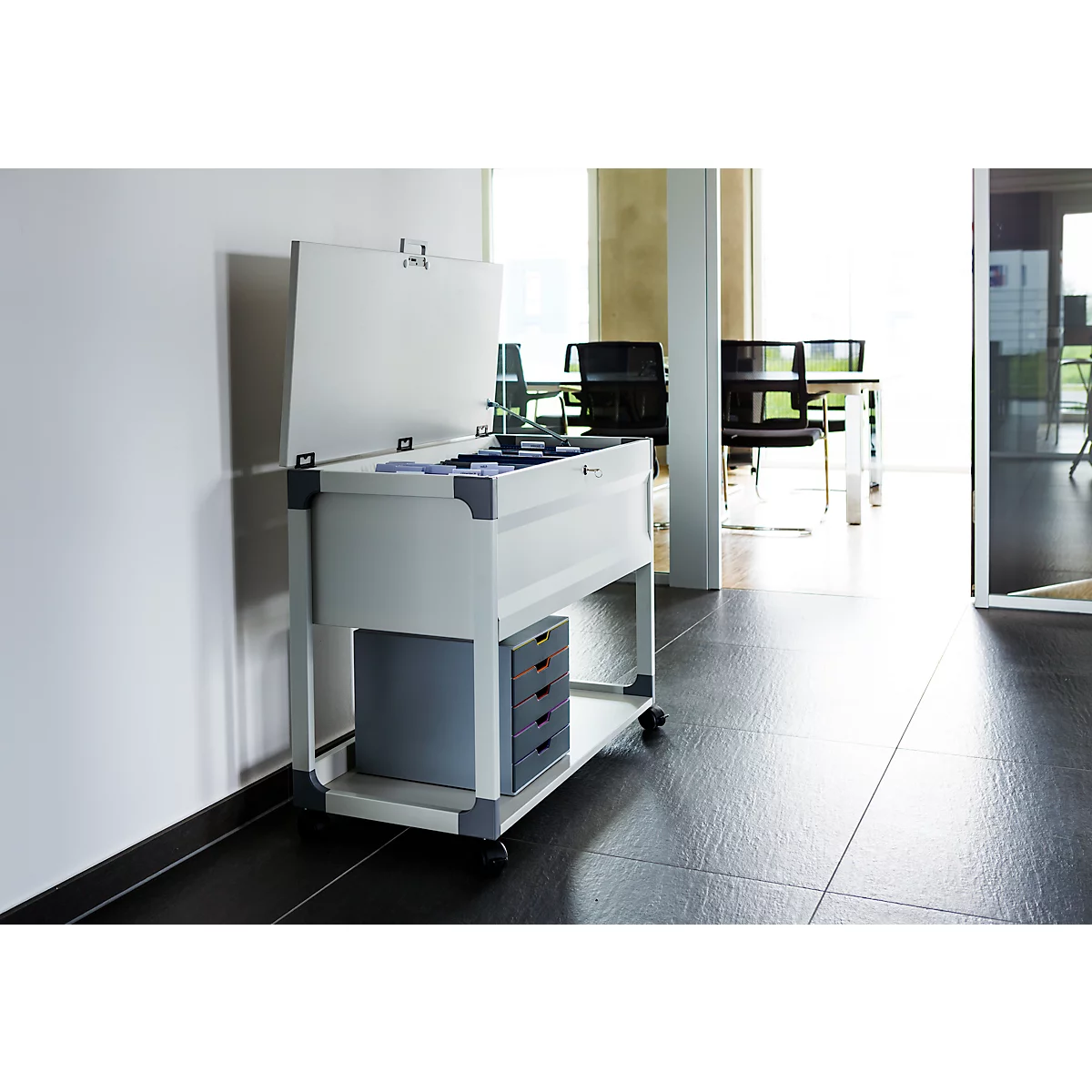 Hängemappenwagen System File Trolley 100 Multi Top, grau