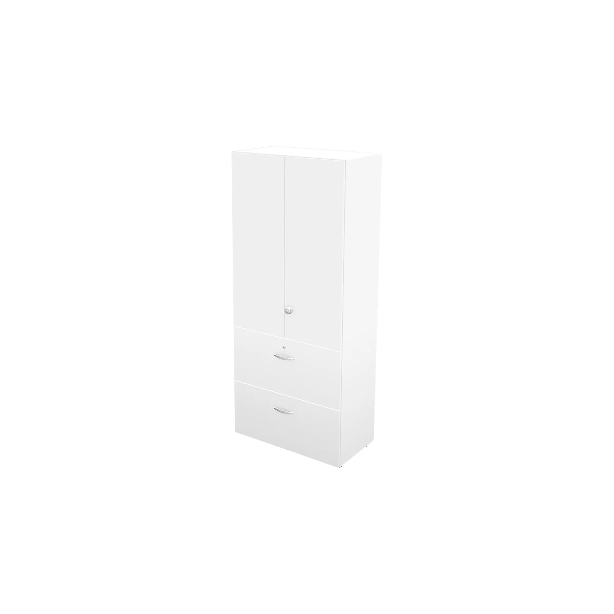 Hängeregistraturschrank TETRIS WALL, 3 Ordnerhöhen, 2 Schübe, B 800 x T 440 x H 1880 mm, weiß