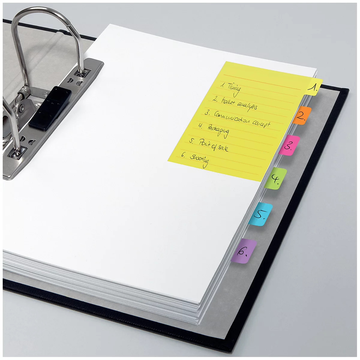 Haftnotizen Sigel Tab Marker Notes, 6-farbig, 42 Blatt, 98 x 148 mm, beschreibbar