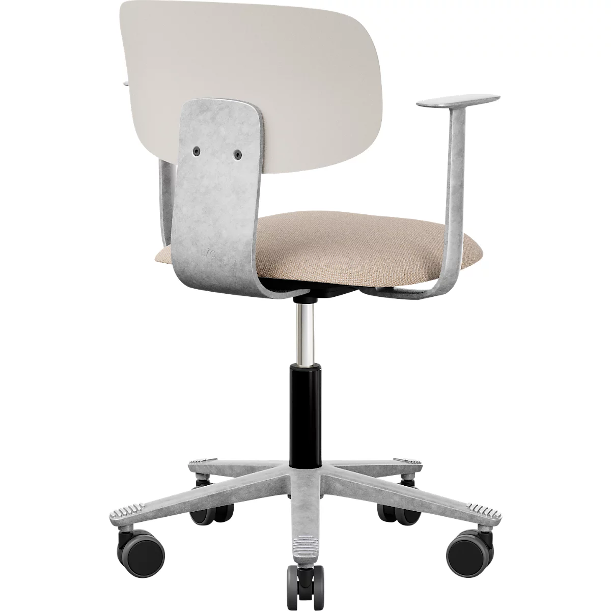 HÅG Tion 2140 Bürostuhl, HÅG inBalance®, höhenverstellbar 408 - 542 mm, neigbar, gepolsterter Sitz, Universalrollen, beige/grau, mit Armlehnen
