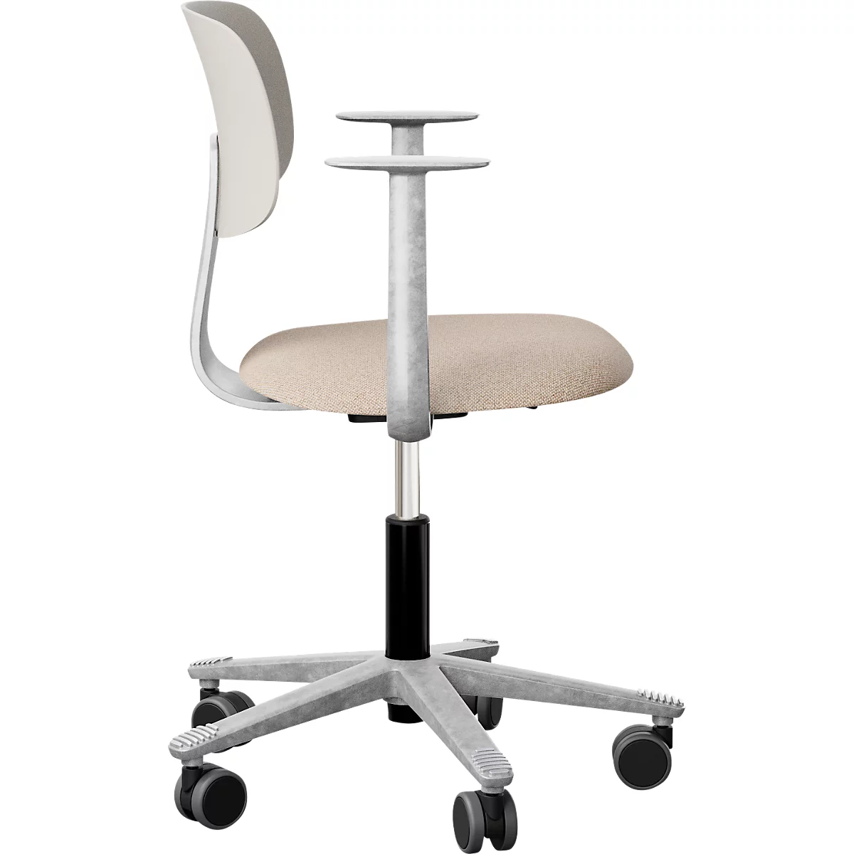 HÅG Tion 2140 Bürostuhl, HÅG inBalance®, höhenverstellbar 408 - 542 mm, neigbar, gepolsterter Sitz, Universalrollen, beige/grau, mit Armlehnen