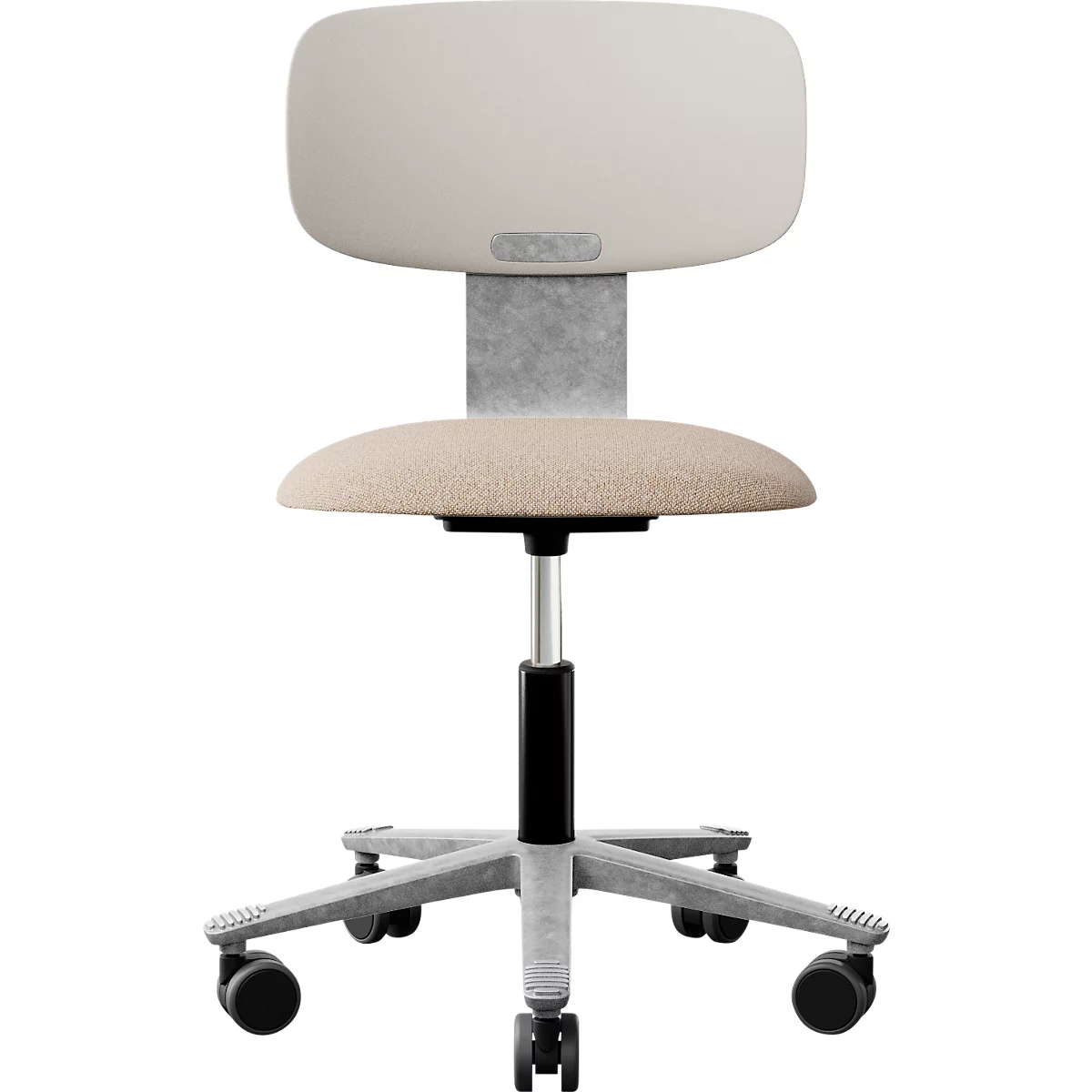 HÅG Tion 2140 Bürostuhl, HÅG inBalance®, höhenverstellbar 408 - 542 mm, neigbar, gepolsterter Sitz, Universalrollen, beige/grau, ohne Armlehnen