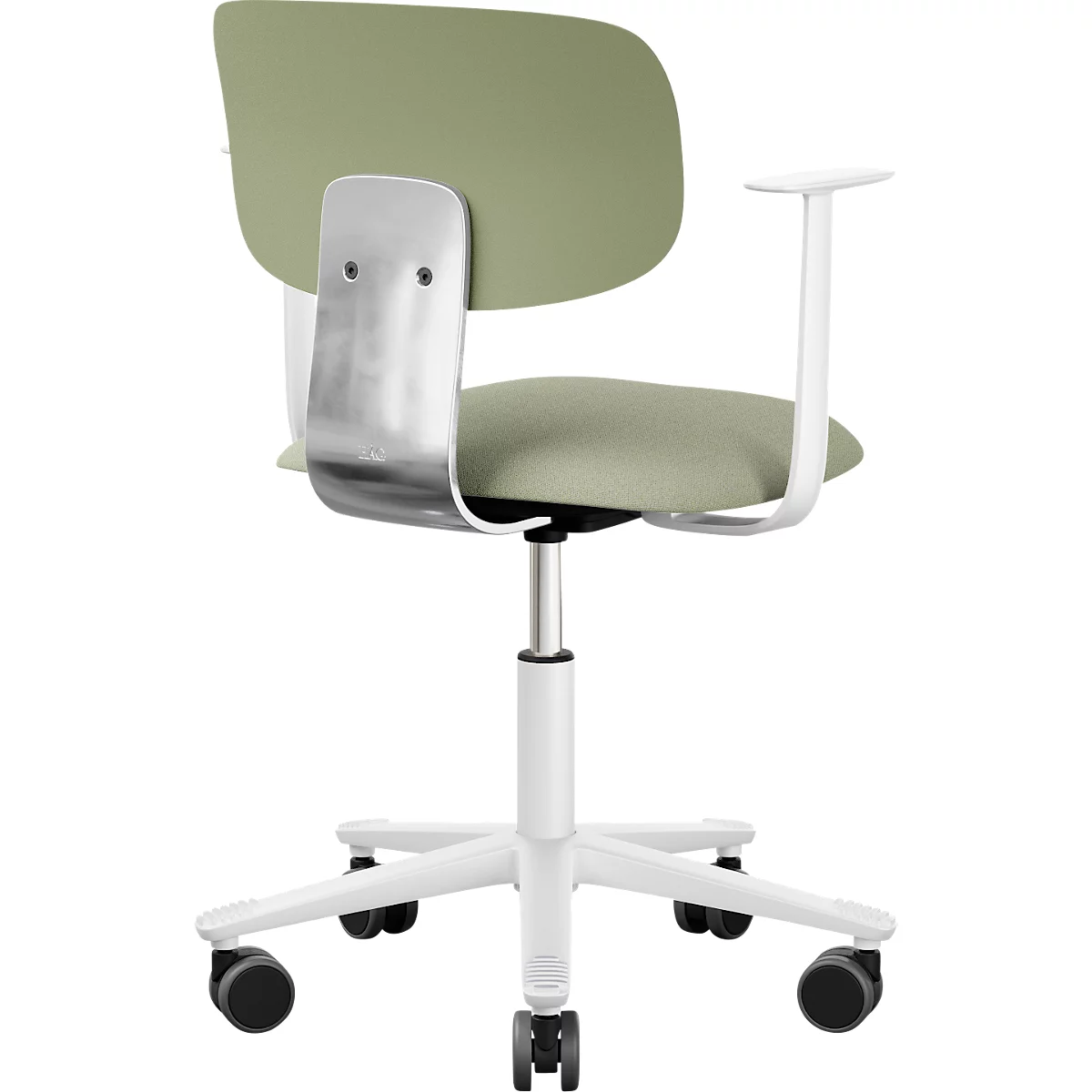 HÅG Tion 2140 Bürostuhl, HÅG inBalance®, höhenverstellbar 408 - 542 mm, neigbar, gepolsterter Sitz, Universalrollen, graugrün/weiss, mit Armlehnen