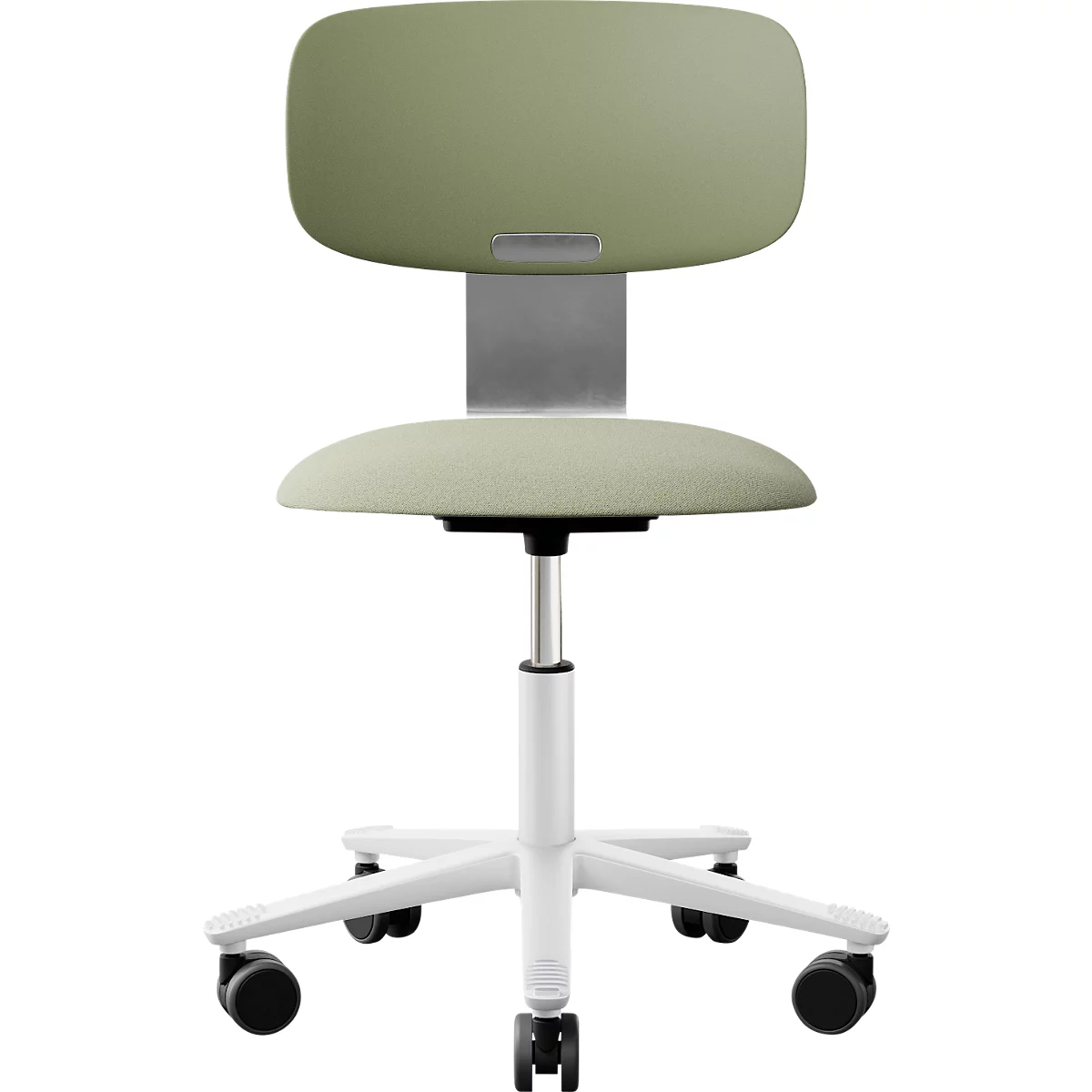 HÅG Tion 2140 Bürostuhl, HÅG inBalance®, höhenverstellbar 408 - 542 mm, neigbar, gepolsterter Sitz, Universalrollen, graugrün/weiss, ohne Armlehnen