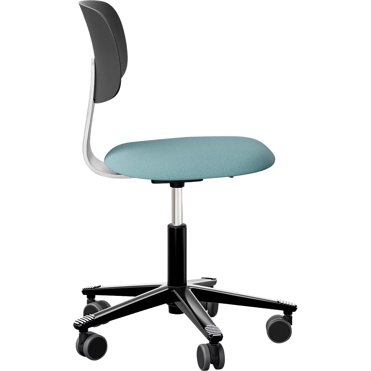 HÅG Tion 2140 Bürostuhl, HÅG inBalance®, höhenverstellbar 408 - 542 mm, neigbar, gepolsterter Sitz, Universalrollen, hellblau/schwarz, ohne Armlehnen