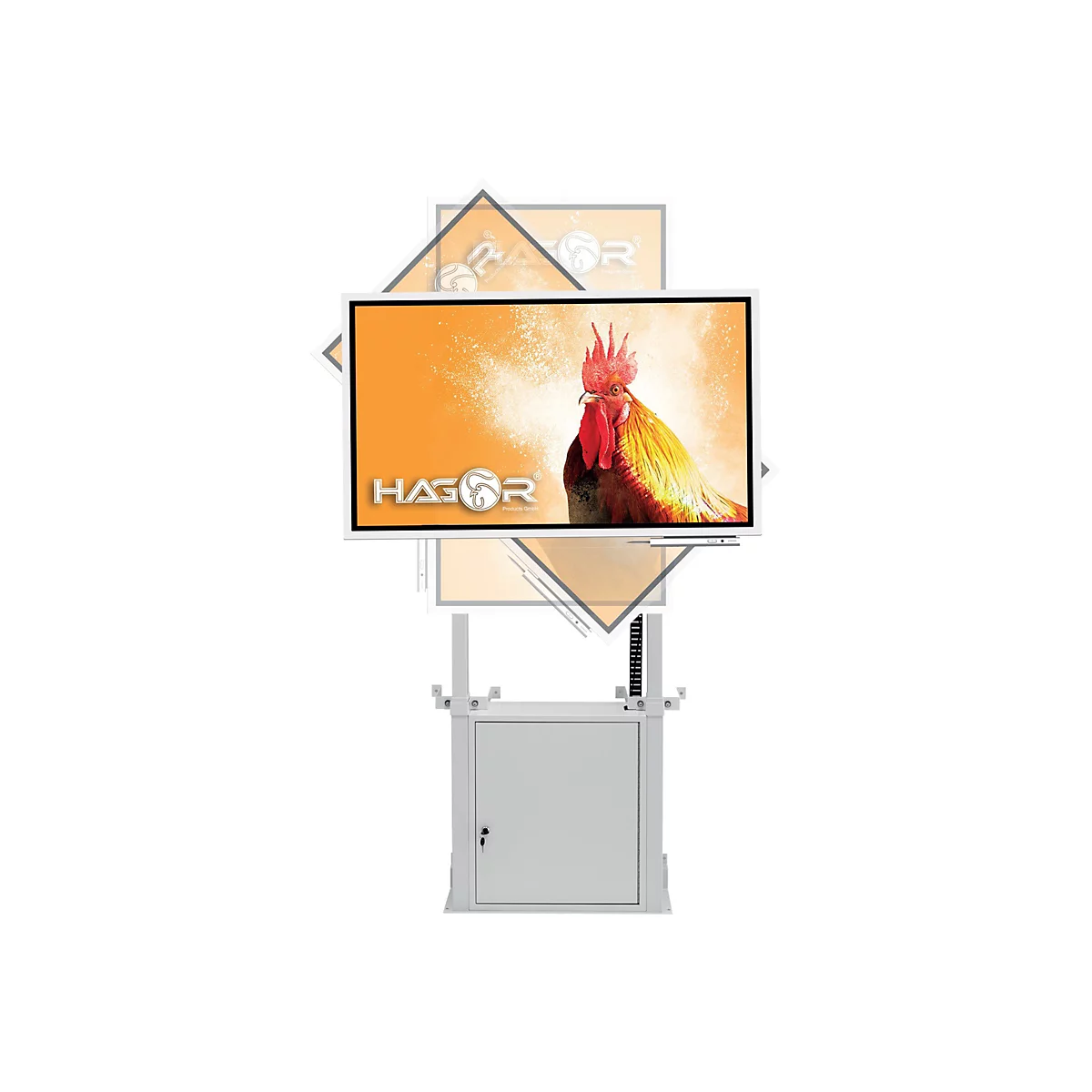 HAGOR Wall Lift Pro Light III Flip - Aufstellung - motorisiert - für Flachbildschirm - verriegelbar - weiß