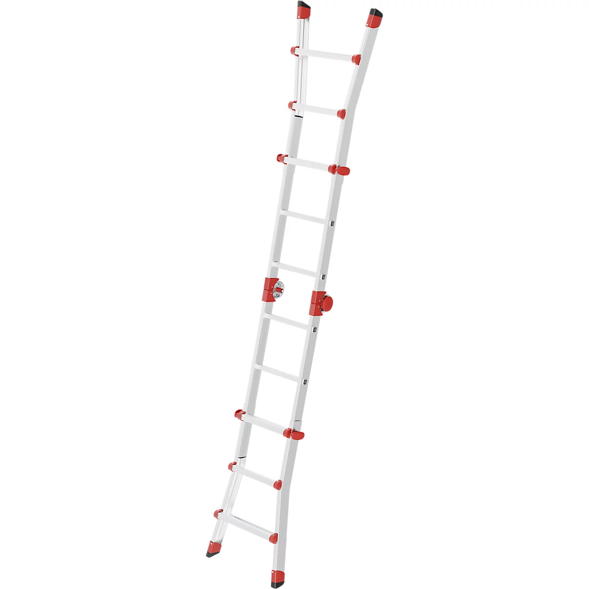 HAILO M80 Multifunktionsleiter 4x3 Sprossen aus Aluminium, als Steh- und Anlegeleiter nutzbar, Arbeitshöhe bis 3,71 m