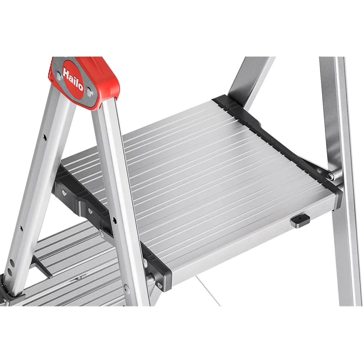 HAILO TL100 Alu-Teleskopleiter Topline, 3 - 5 Stufen, bis 309 cm, rutschfest, mit Ablageschale, bis 150 kg