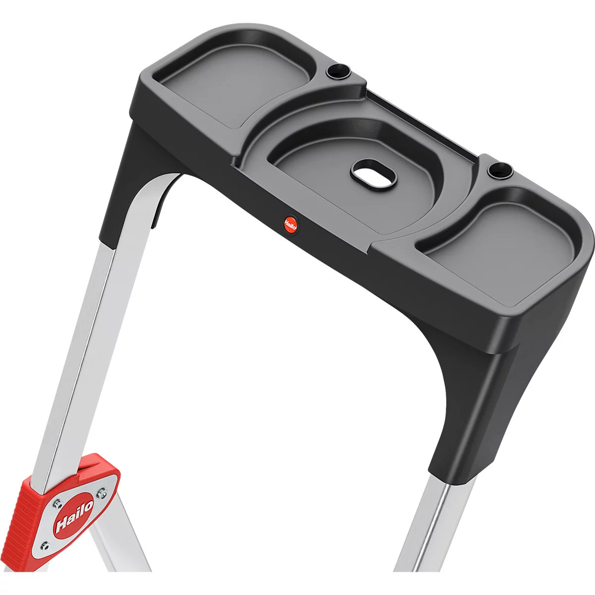 HAILO TL100 Alu-Teleskopleiter Topline, 3 - 5 Stufen, bis 309 cm, rutschfest, mit Ablageschale, bis 150 kg