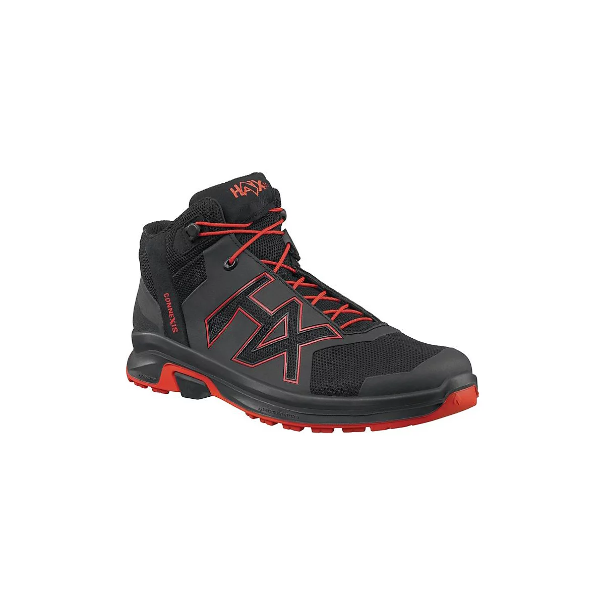 HAIX Freizeitschuh CONNEXIS Go GTX mid, GORE-TEX, Gr. 10 (45), schwarz/rot, Mikrofaser/Textil