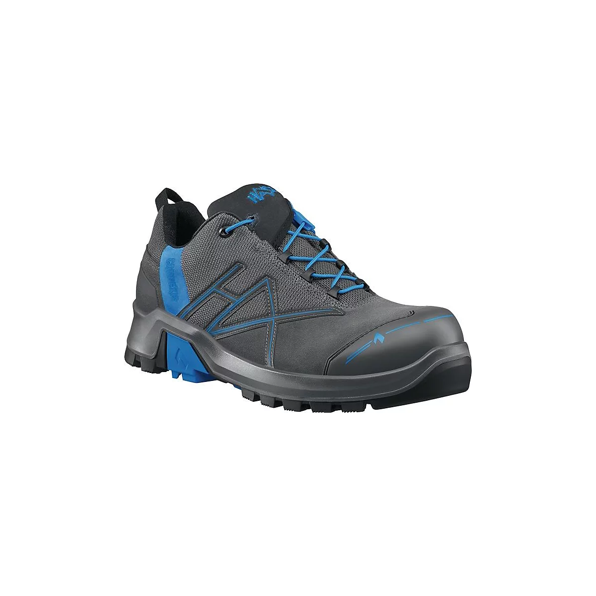 HAIX Sicherheitsschuh Connexis GTX Low, S3 HRO HI CI WR SRC, Gr. 11 (46), Veloursleder-Textil, Nano-Carbon Kappe, grau/blau