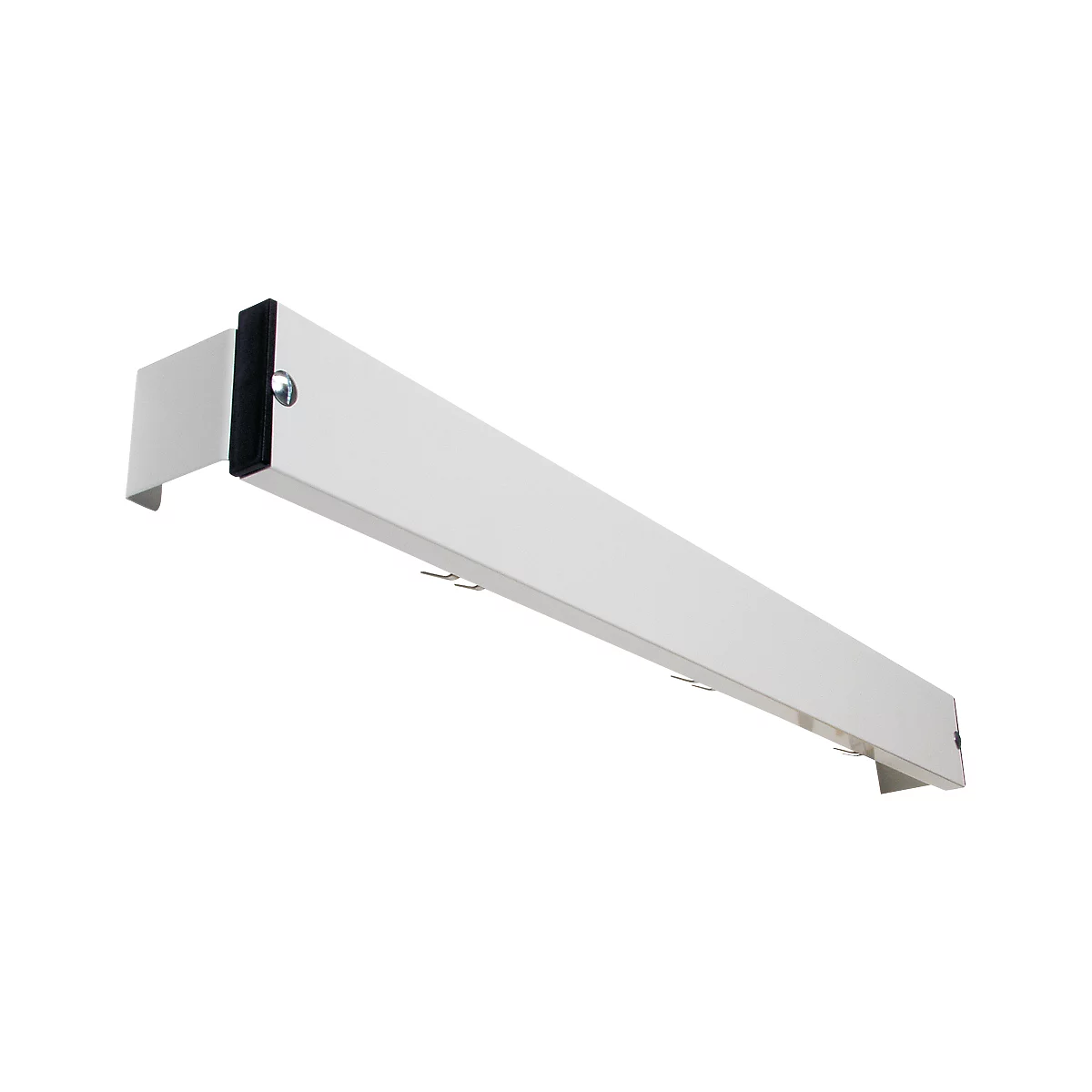 Hakenlijst voor kleedkamerbanksysteem, 1015 mm lang, aluminium, lichtgrijs