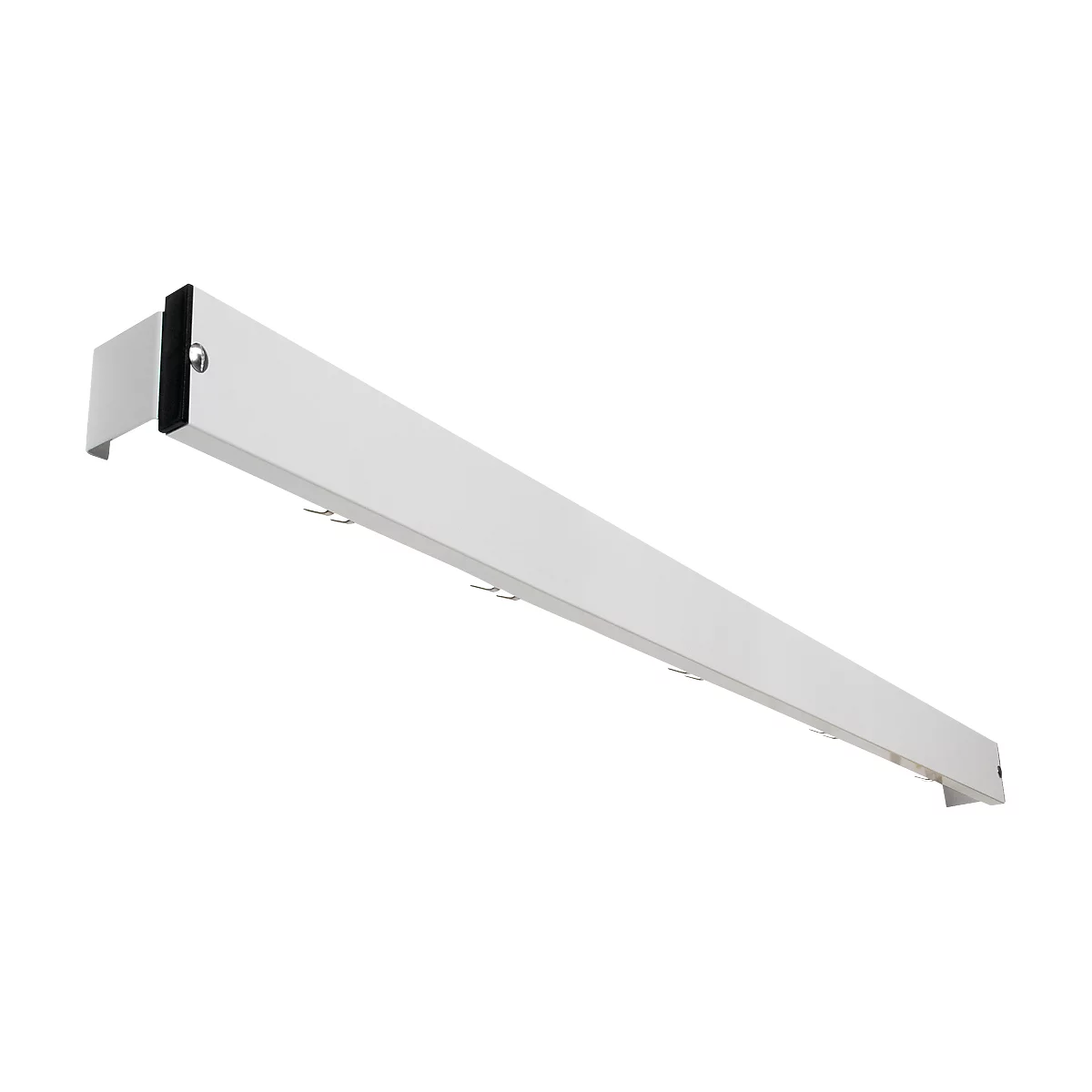 Hakenlijst voor kleedkamerbanksysteem, 2000 mm lang, aluminium, lichtgrijs