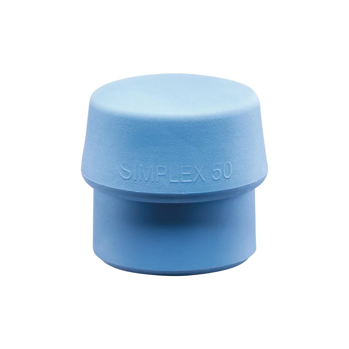 Fermeture en plastique bleu clair avec l'inscription SIMPLEX 50.
