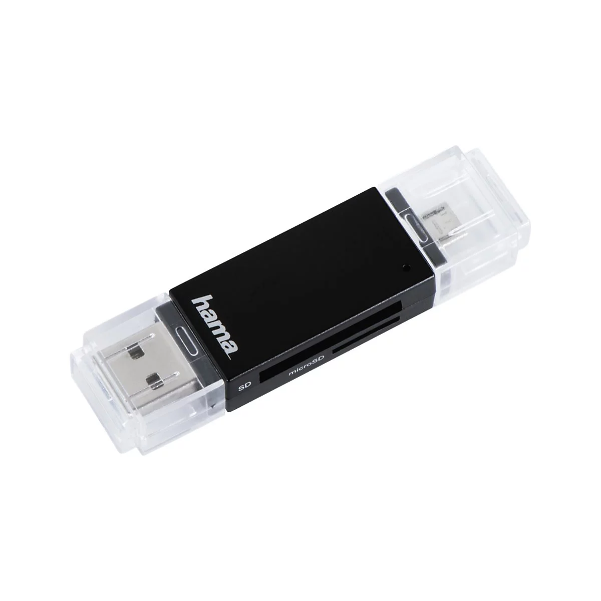 Hama 'Basic' USB 2.0 OTG - Kartenleser (SD, microSD, SDHC, microSDHC, SDXC, microSDXC) - USB 2.0