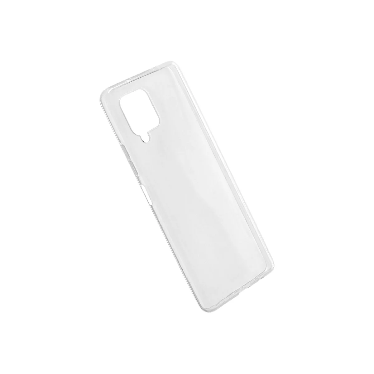 Transparente Handyhülle aus Silikon vor weißem Hintergrund.