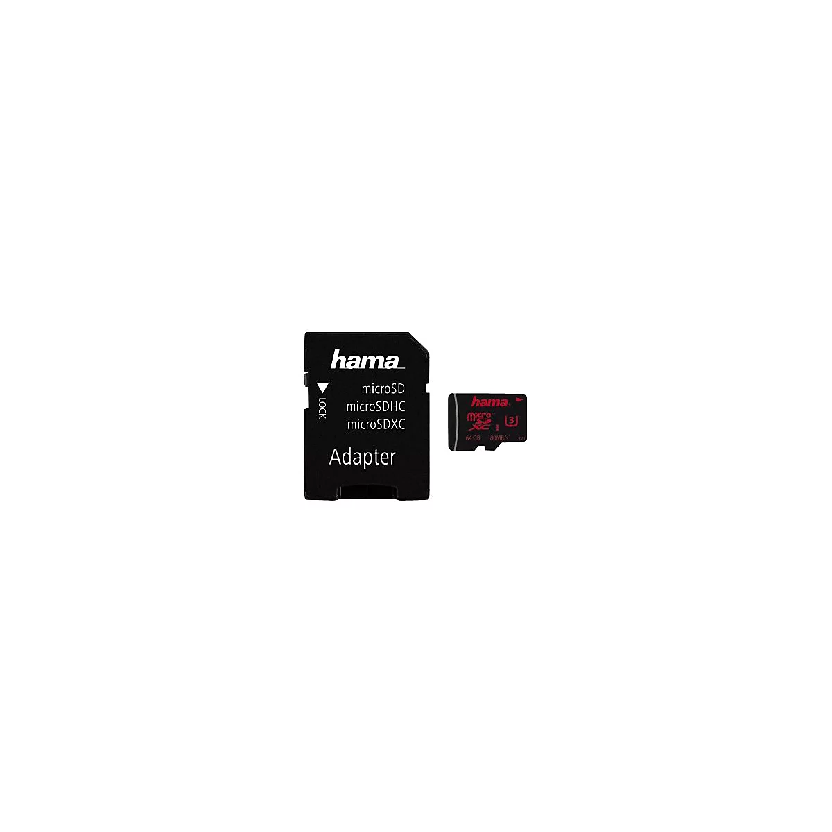 Hama - Flash-Speicherkarte (microSDXC-an-SD-Adapter inbegriffen) - 64 GB - UHS Class 3 - microSDXC UHS-I