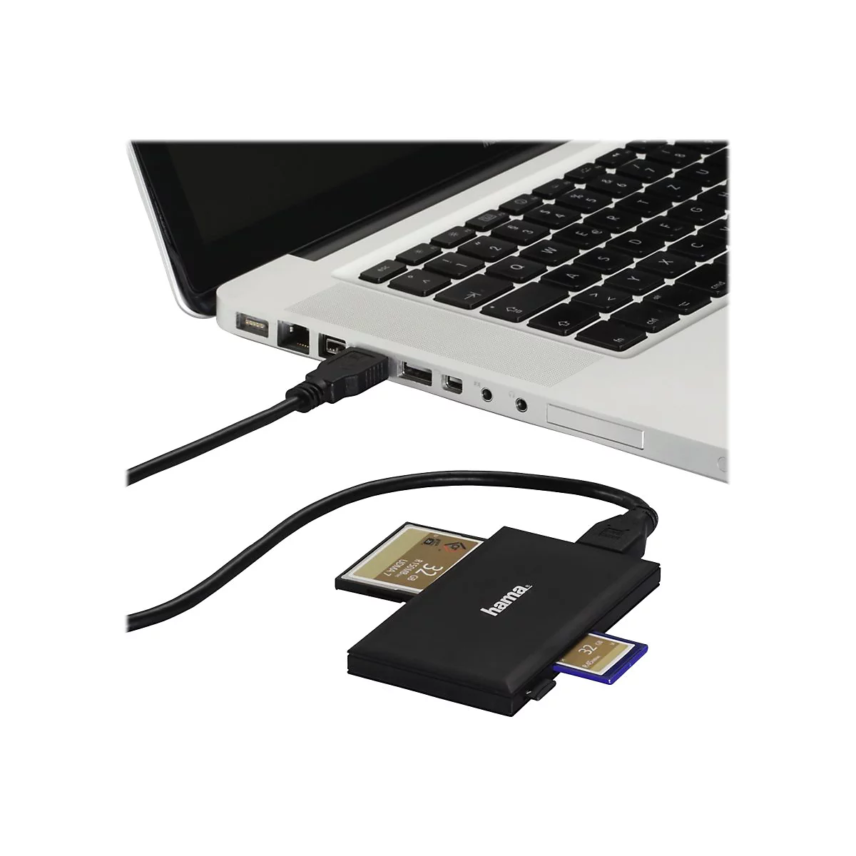 Hama Multi-Card Reader - Kartenleser (CF I, MS, SD, MS Duo, MS PRO Duo, microSD, SDHC, microSDHC, MS PRO-HG Duo, SDXC, microSDXC) - USB 3.0