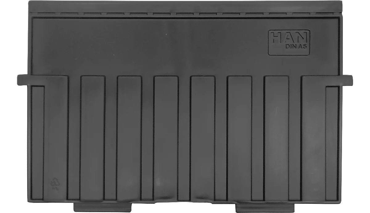 HAN Stützplatte, DIN A5 quer, für Kartei-/Einsatz-/Einhängetröge, 5 Stück, schwarz