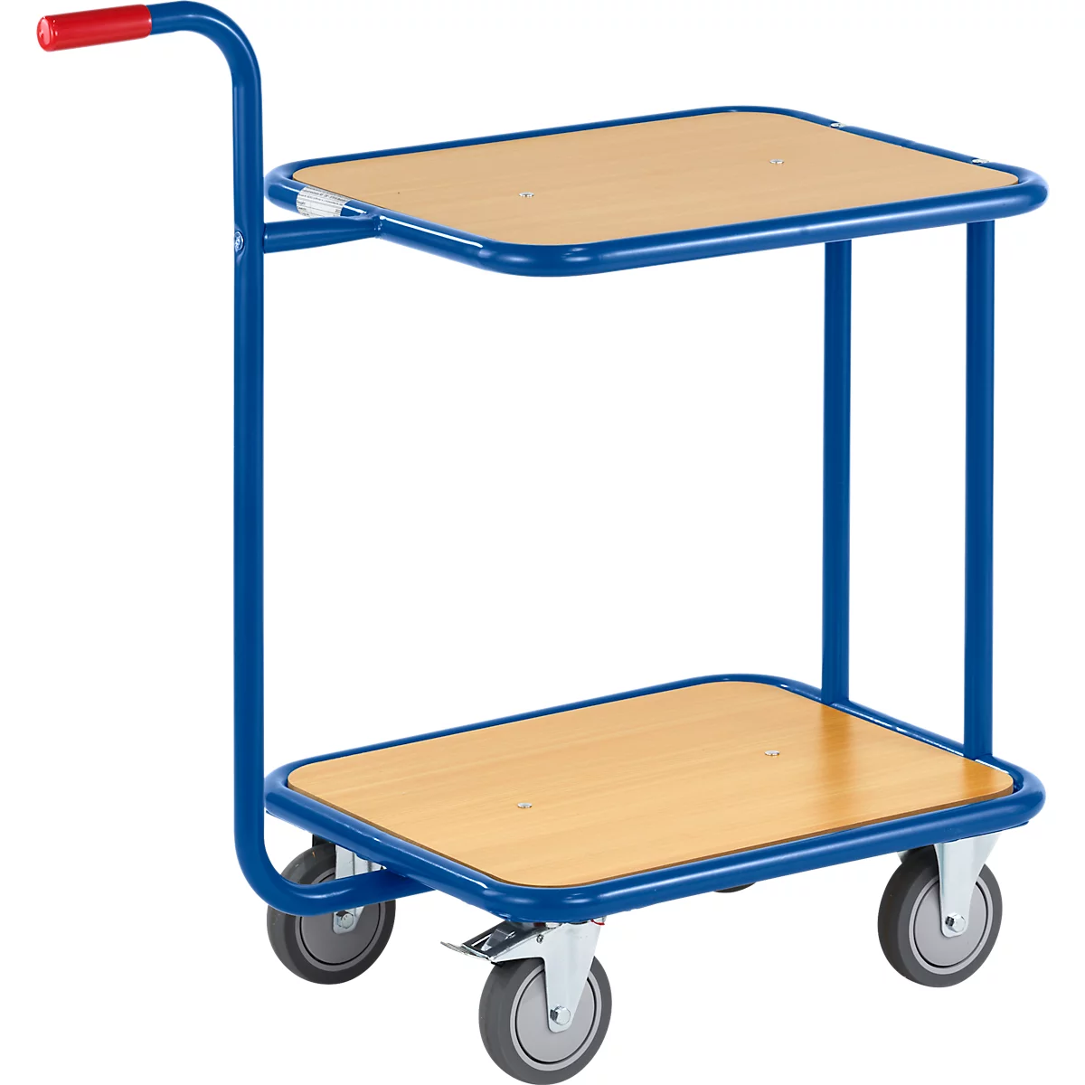 Handgreeproller met 2 houten laadvlakken