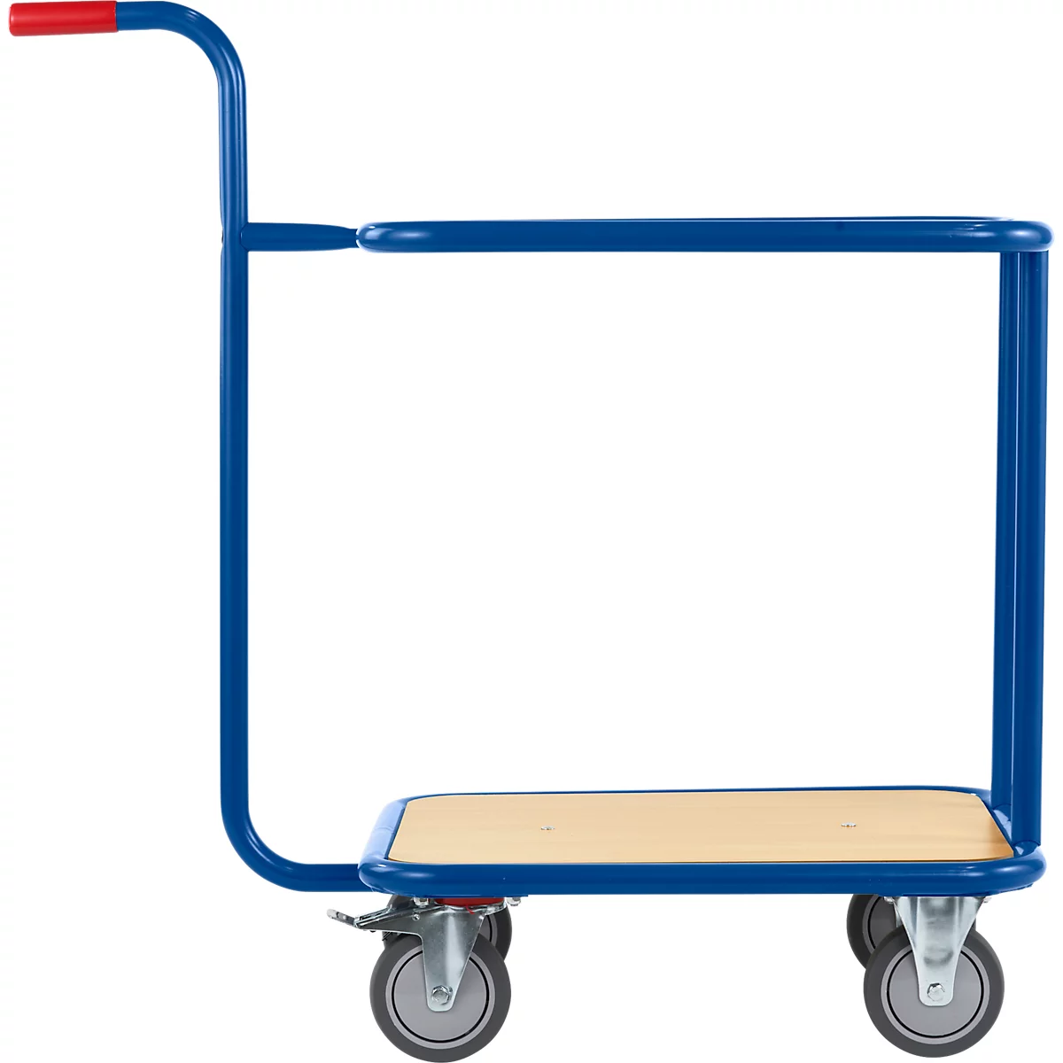 Handgreeproller met 2 houten laadvlakken
