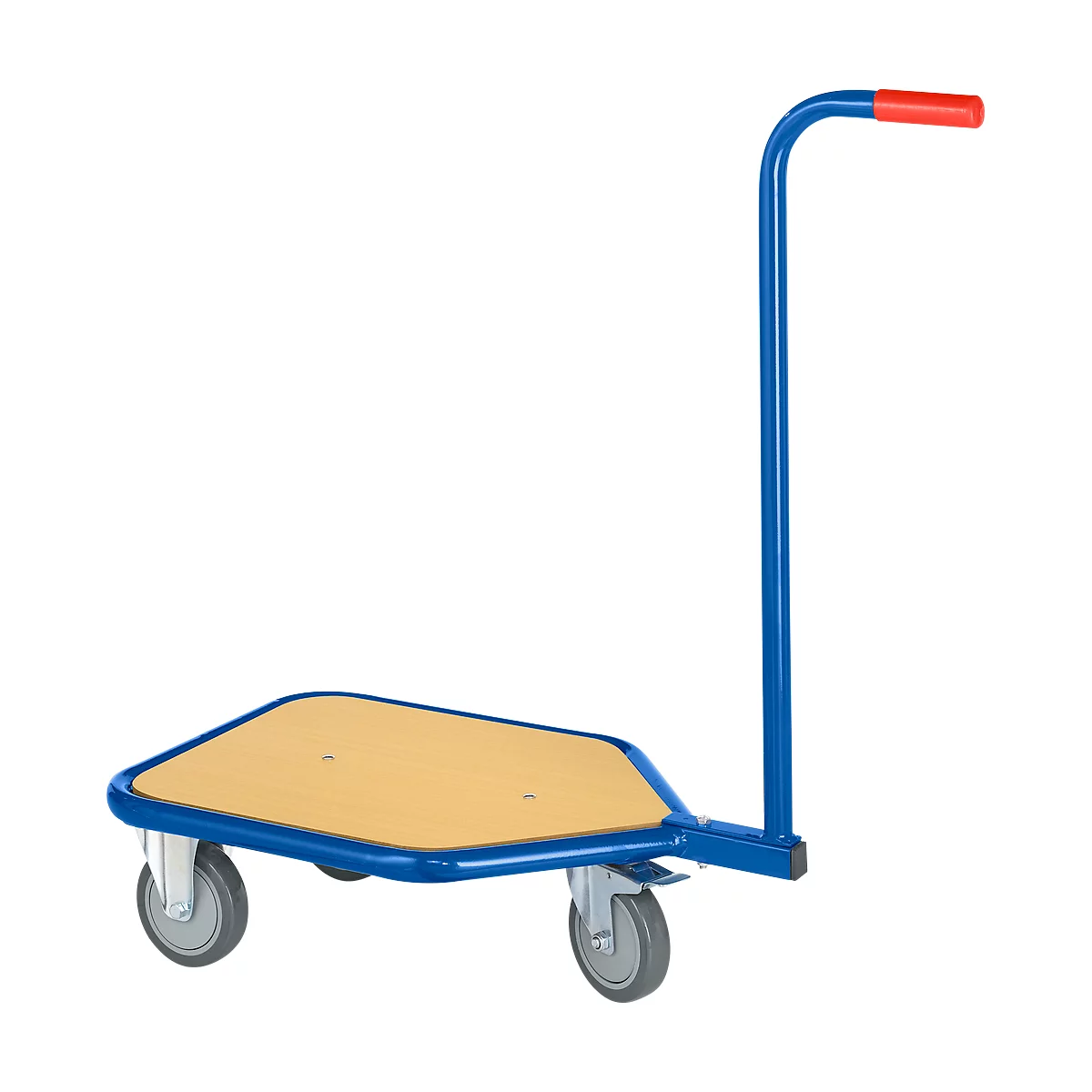 Handgreeproller met houten laadvlak