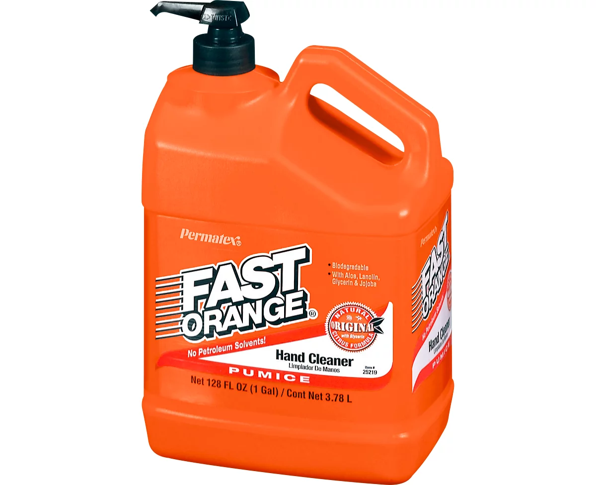 Handwaschpaste FAST ORANGE®, mit Zitrusduft & Aloe-Vera, hautpflegend, biologisch abbaubar, 3,8 l in Pumpflasche
