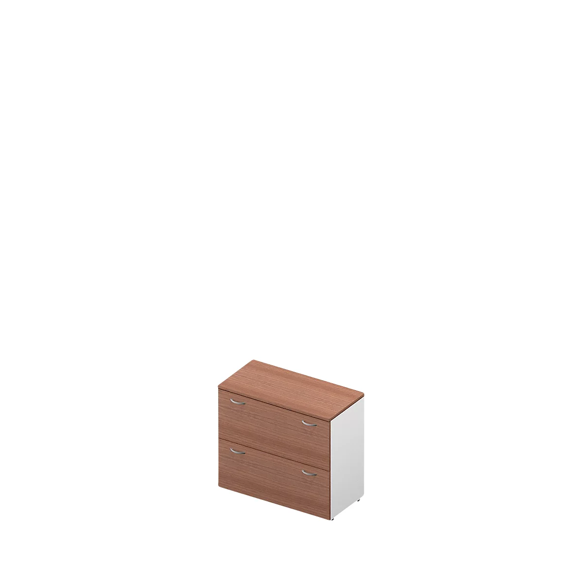 Hangmappenkast ARLON OFFICE, 2 ordnerhoogten, B 900 x D 450 x H 816 mm Canaletto notenpatroon/wit