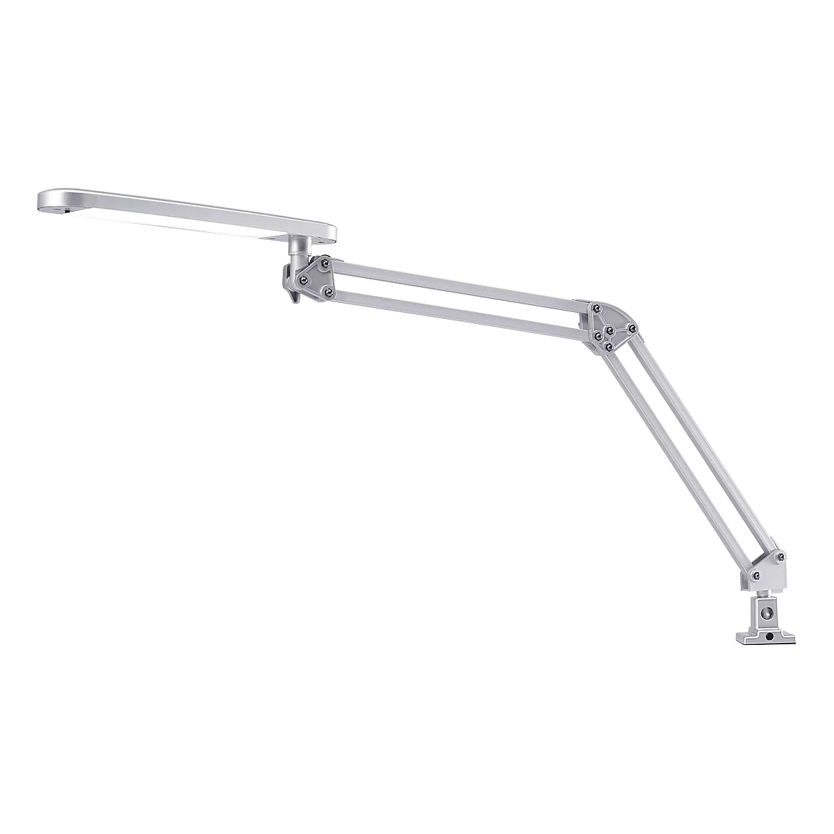 HANSA bureaulamp, klemvoet, zilver