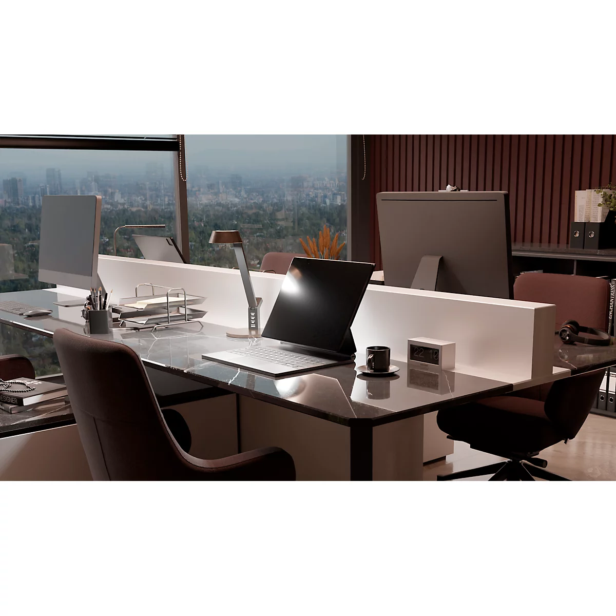 Hansa-by-styro Lampe de table LED, 3 000-6 300 K, commande tactile, tête de lampe pivotante, cuivre